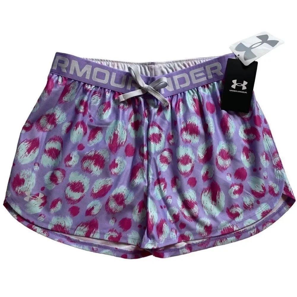 Under Armour Girls YLARGE Play UpPrinted Shorts in Wild Animal Print